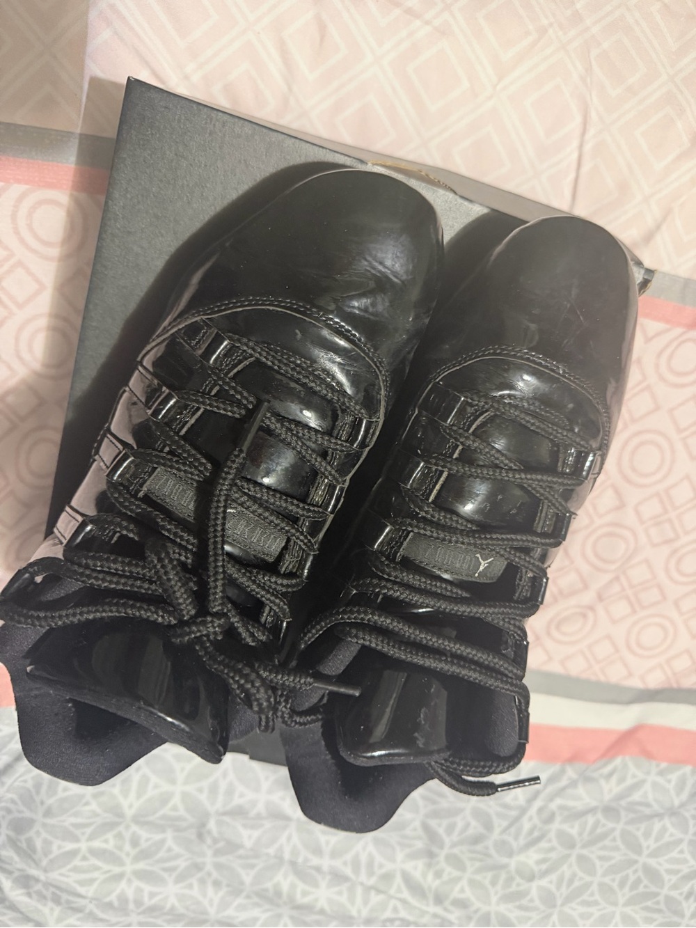 Black Patent men jordan cleats